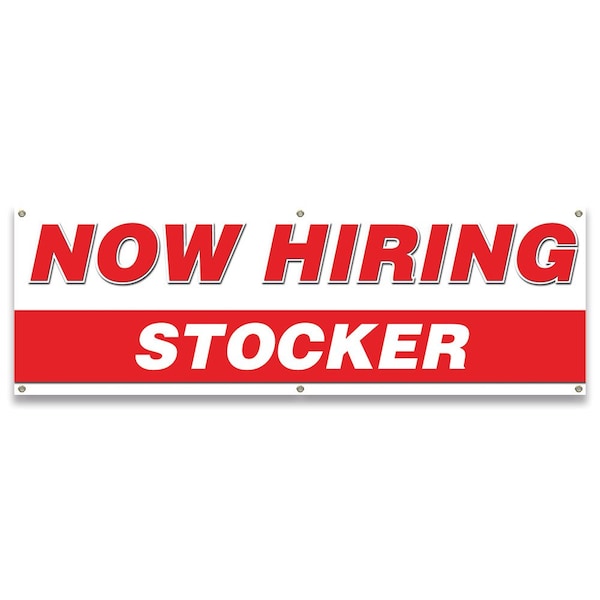 Now Hiring Stocker Banner Apply Inside Accepting Application Single Sided